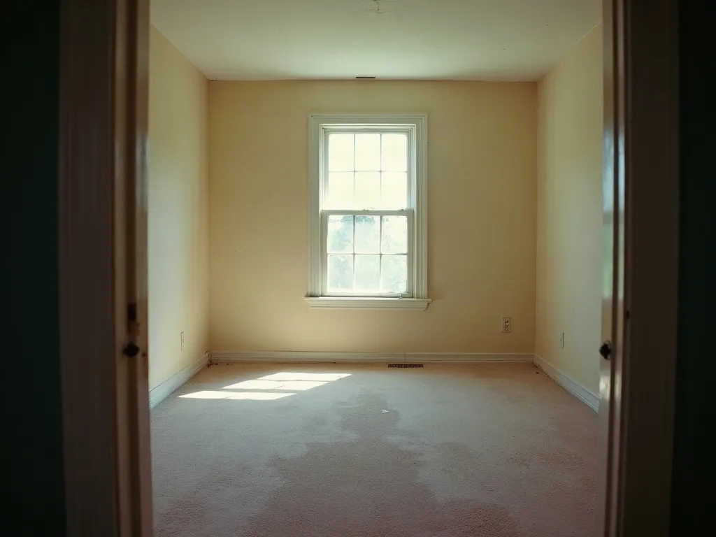 The same room cleared and empty with bare floor